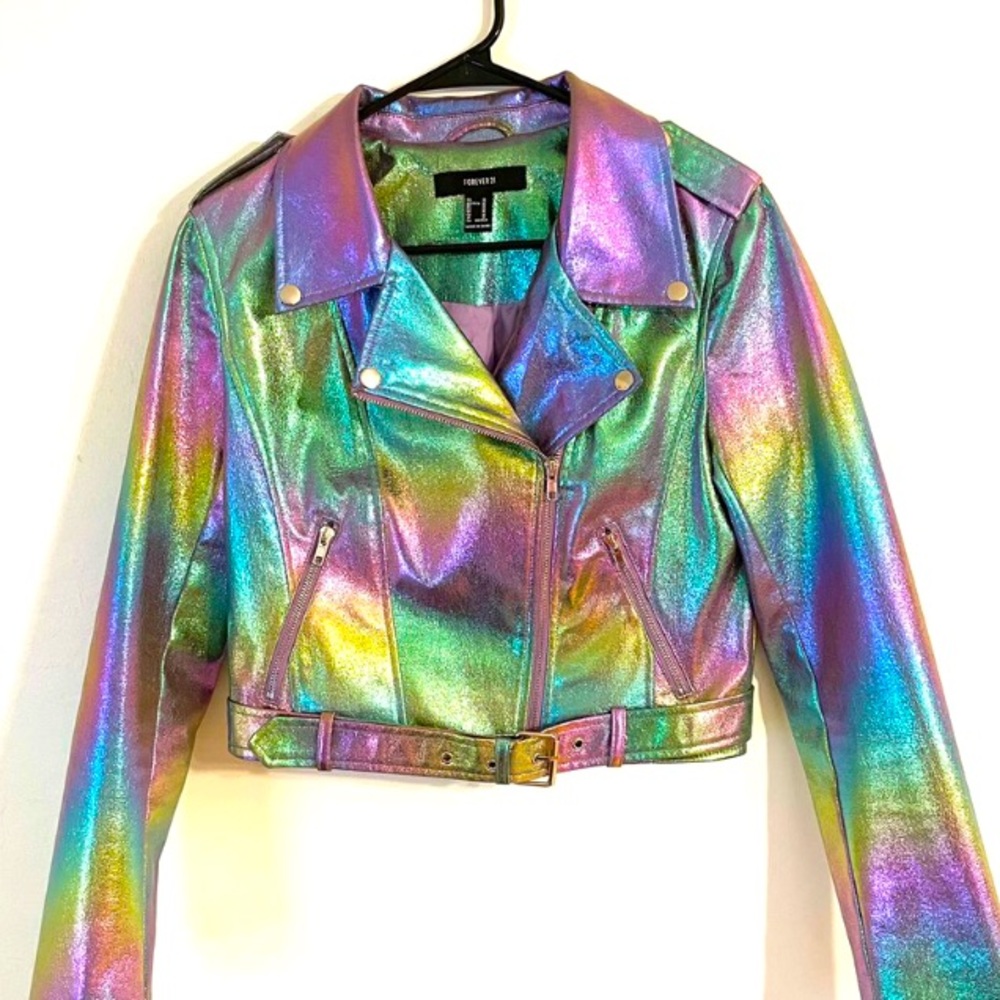 Forever 21 x Salt Canyon multi chrome moto jacket